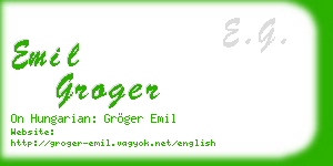 emil groger business card