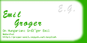 emil groger business card